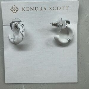 Kendra Scott White Howlite Huggie Earrings